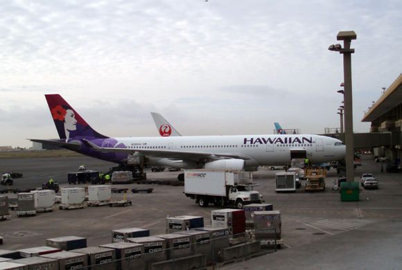 ハワイ旅行に当選した若村さん親子