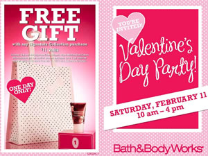 アラモアナセンターのバス&ボディ・ワークスから、バレンタインの無料プレゼント