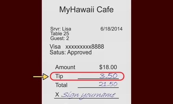 ハワイで気になるチップ情報、レストランでのチップの渡し方